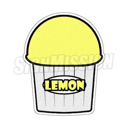LEMON FLAVOR Italian Ice Decal Shaved Ice Cart Trailer Stand Sticker